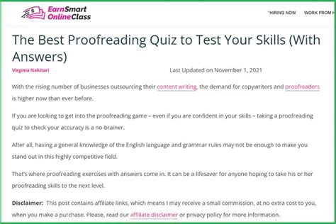 Read Proofreading Test For Interview 