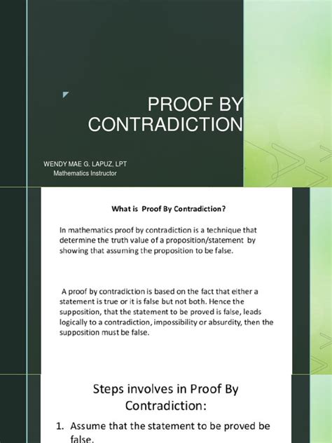 proofs by contradiction pdf