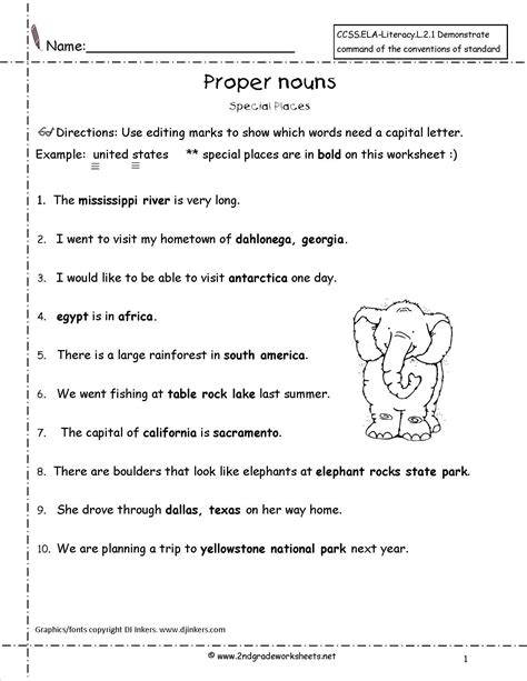 Proper And Common Nouns Grade 4 Worksheets K12 4th Grade Proper Nouns Worksheet - 4th Grade Proper Nouns Worksheet