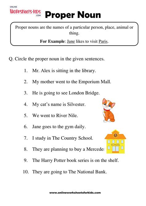Proper Noun Worksheet For Class 2