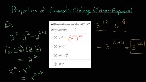 Properties Of Exponents Challenge Integer Exponents Khan Academy More Properties Of Exponents Worksheet - More Properties Of Exponents Worksheet