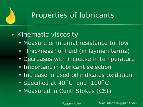 Properties Of Lubricants
