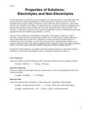 Read Properties Of Solutions Electrolytes And Nonelectrolytes Lab Report 