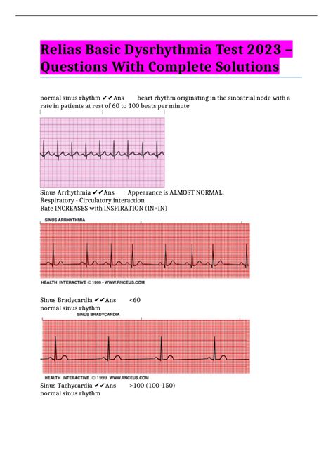 Prophecy Dysrhythmia Basic A Test Answers