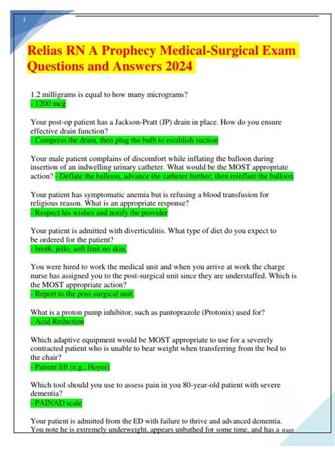 Read Prophecy Nurse Testing Answers 