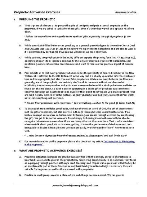 Prophetic Activation Exercises