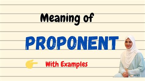 Proponent Meaning
