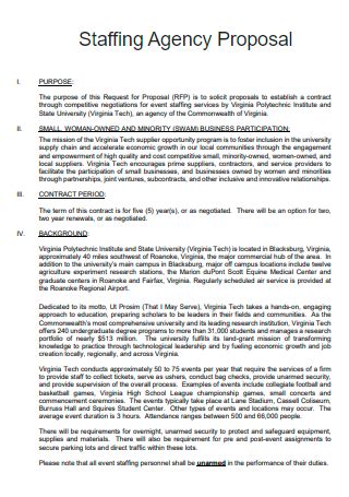 Proposal For Staffing Services