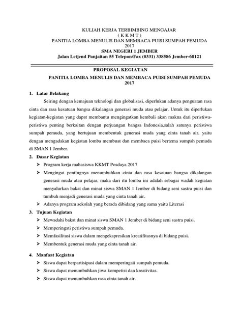 proposal kegiatan lomba pdf