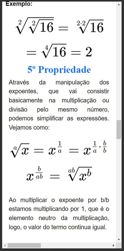 Propriedade Da Radiciação