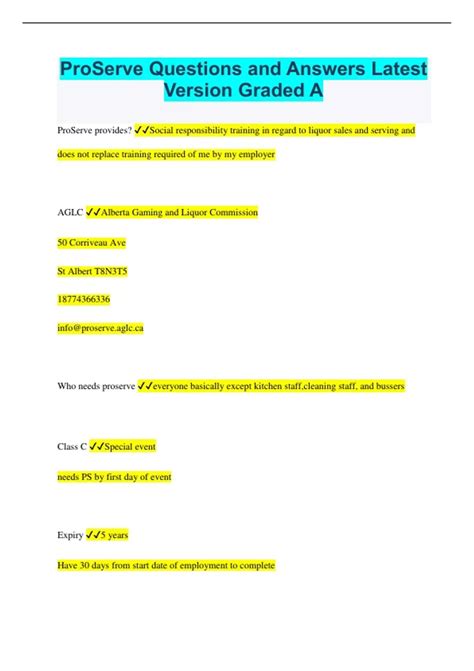 Proserve Answers