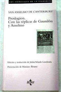 proslogion con las replicas de gaunilon y anselmo
