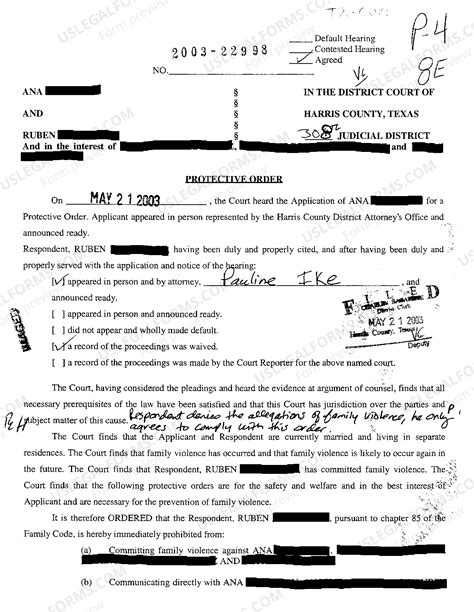 protective order texas