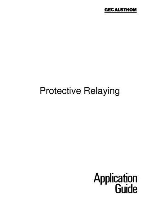 Protective Relays Application Guide Gec Alsthom
