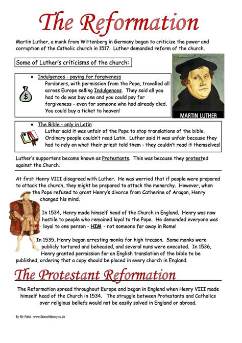Protestant Reformation Educational Materials Student Handouts Counter Reformation Worksheet - Counter Reformation Worksheet