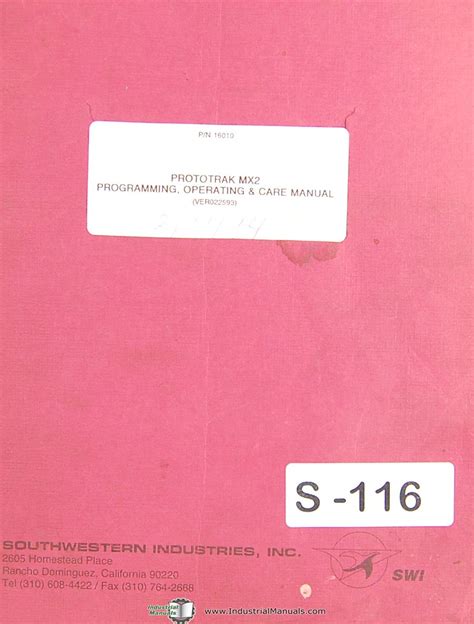 Proto Trak Mx2 Program Manual
