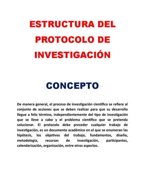Protocolo De Investigacion Pdf