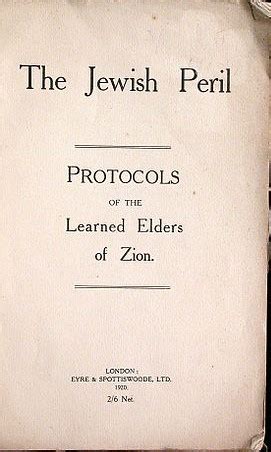 Protocols Of The Elders Of Zion Quizlet