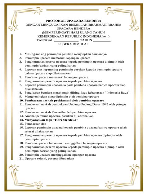 Protokol Upacara Bendera