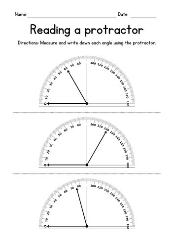 Protractor Reading Worksheets Amp Teaching Resources Tpt Reading Protractor Worksheet - Reading Protractor Worksheet