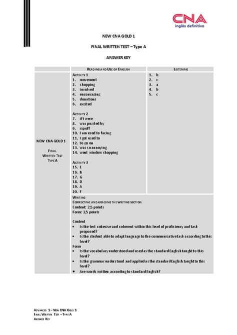 Prova Cna Advanced 1