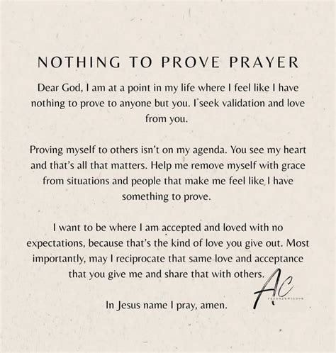 Prove It Prayer