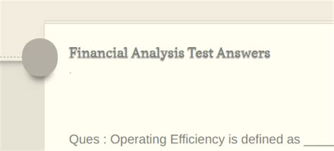 Read Prove It Financial Analysis Test Answers 