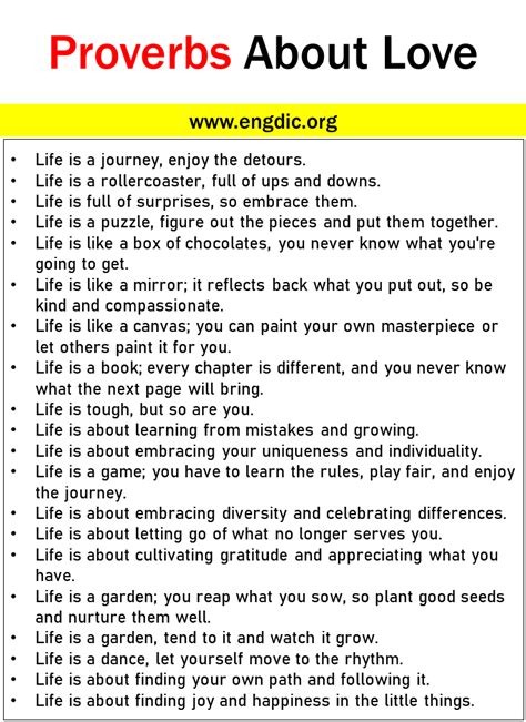 Proverbs About Life And Love