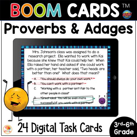 Proverbs And Adages Boom Cards Digital Task Cards Proverbs And Adages 4th Grade - Proverbs And Adages 4th Grade