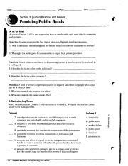Providing Public Good Guided Section 3 Answers