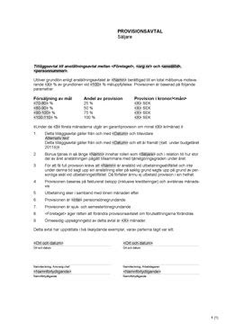 provisionslön mall