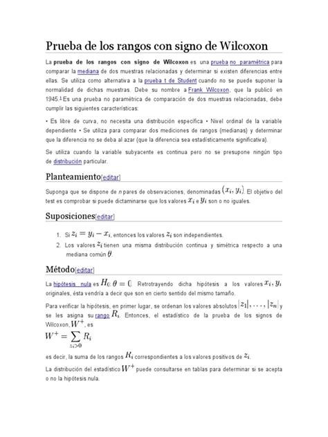 Prueba De Wilcoxon