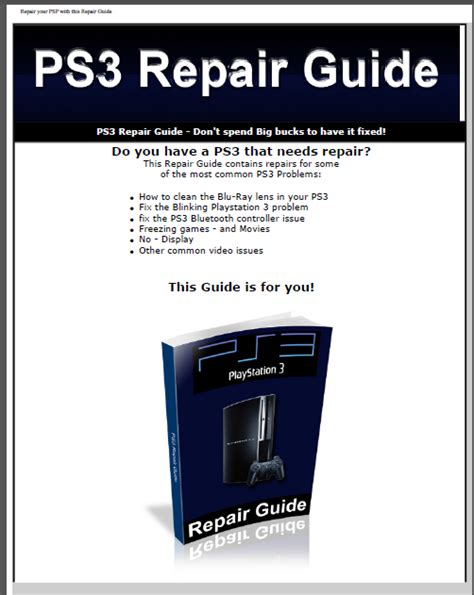Read Ps3 Repair Manual Free 