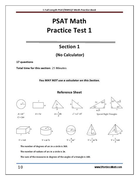 Psat Math Practice Test