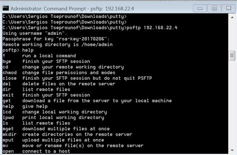 psftp unknown command putty