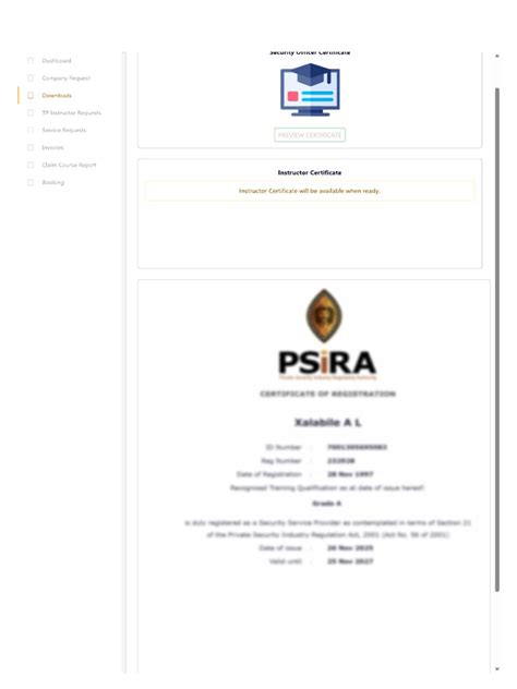 Read Psira Grade A Down Load 