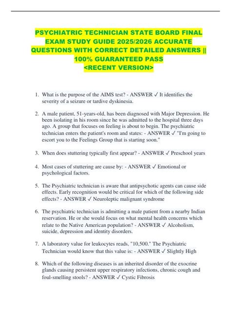 Psychiatric Technician Study Guide