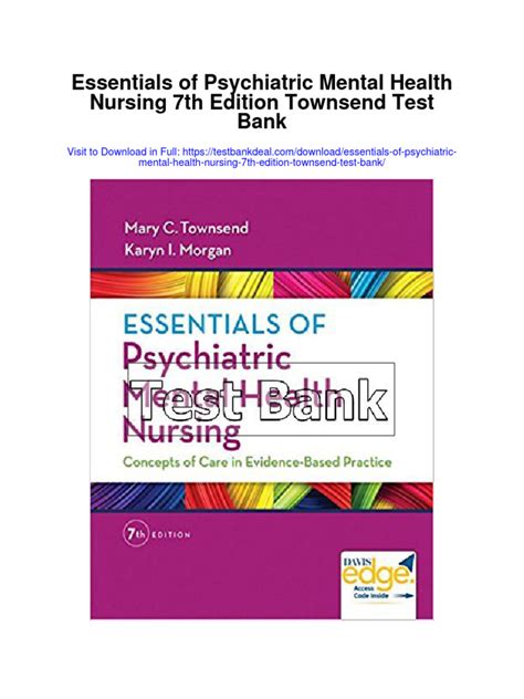 Full Download Psychiatric Mental Health Nursing Townsend 7Th Edition Test Bank 