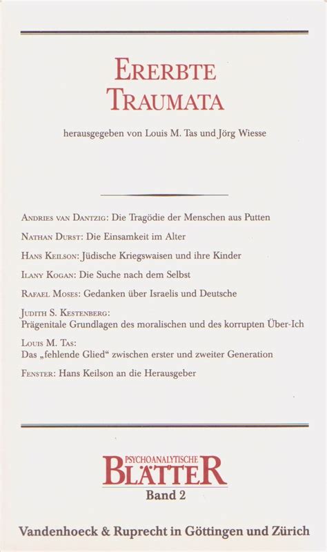 psychoanalytische blatter bd 2 ererbte traumata