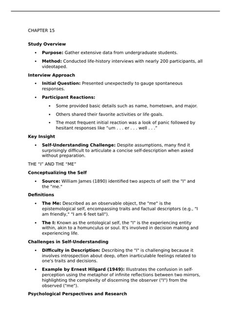 Psychology Chapter 15 Personality Study Guide Answers