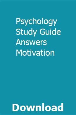 psychology study guide answers motivation