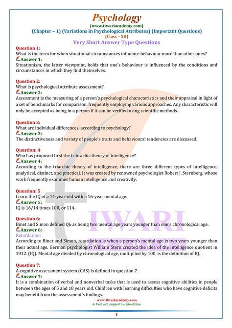 Read Online Psychology Chapter 1 Test Answers Temewlore 