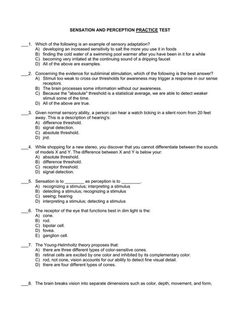 Full Download Psychology Sensation And Perception Test Answers 