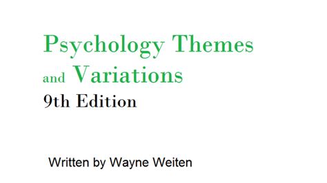 Read Psychology Themes And Variations 9Th Edition Study 