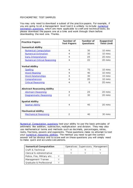 Psychometric Test Pdf