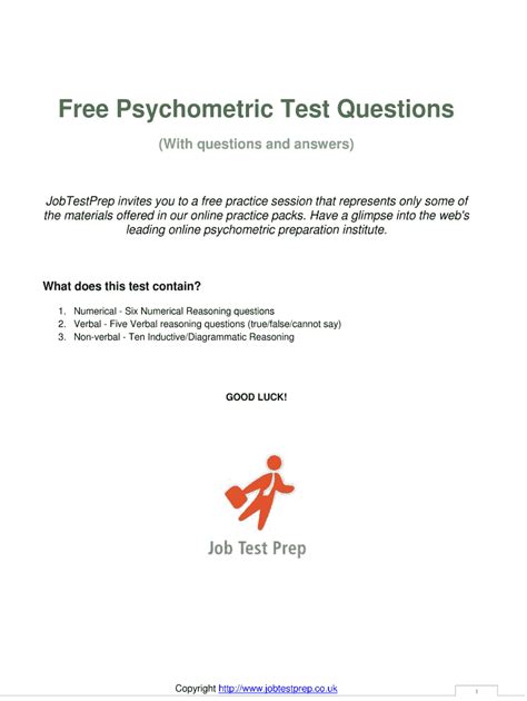 Read Psychometric Test Questions And Answers Pdf 