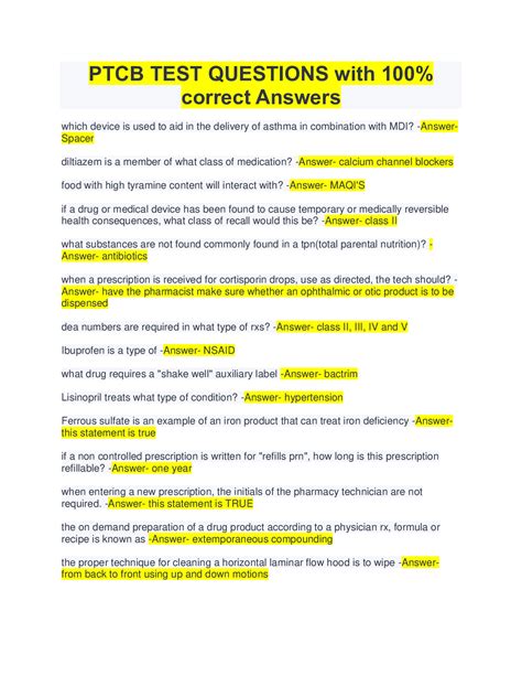 Ptcb Exam Sample