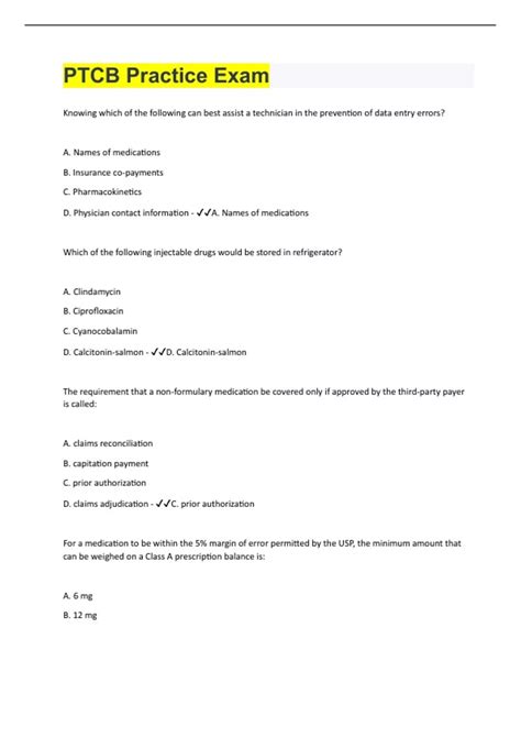 Ptcb Sample Test Questions