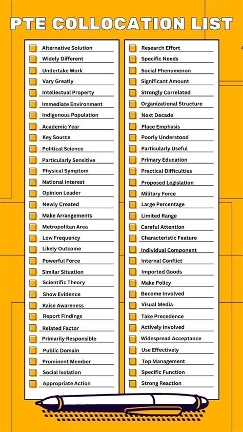 Pte Collocation List