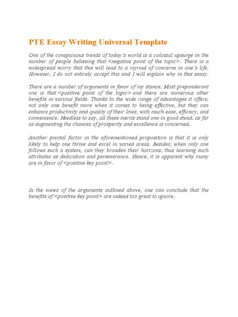Pte Essay Template